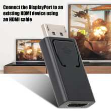 HDMI Female to DP Male Adapter for PC HDTV Laptop Black Plug-and-Play