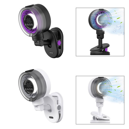 Clip-Desktop-Nebelventilator zur Wandmontage mit-Schwarz 2