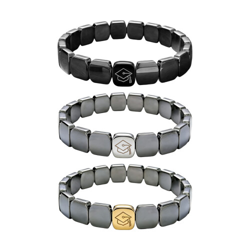 Classical 2026 Grad Year Stretch Wrist Band Hematite-Black 1