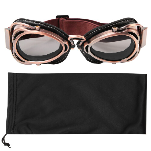 Arc-Shaped Motorcycle Goggles Bronze Gray 19x5x5cm 1
