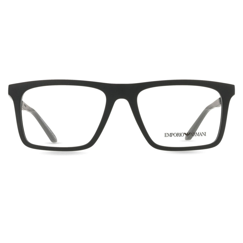 Emporio Armani Black Ea3253 5001 Man Optical Frames Injected Squared Normal - Image 3