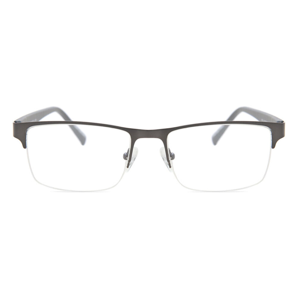 Smartbuy Collection Semi Rimless Square Matte Gunmetal Autumn Asian Fit 601A Women Eyeglasses