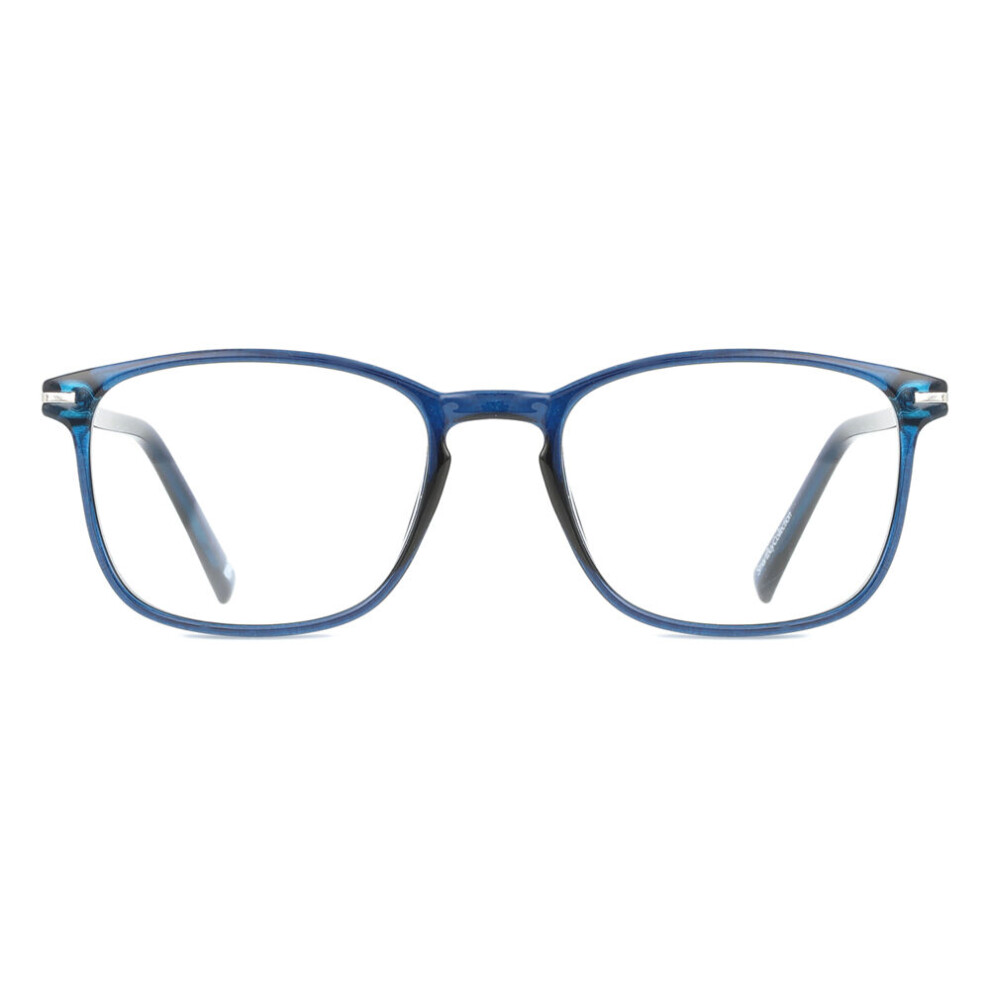 Smartbuy Collection Dark/Blue Full Rim Square Transparent Fundy Cp120b Unisex Eyeglasses