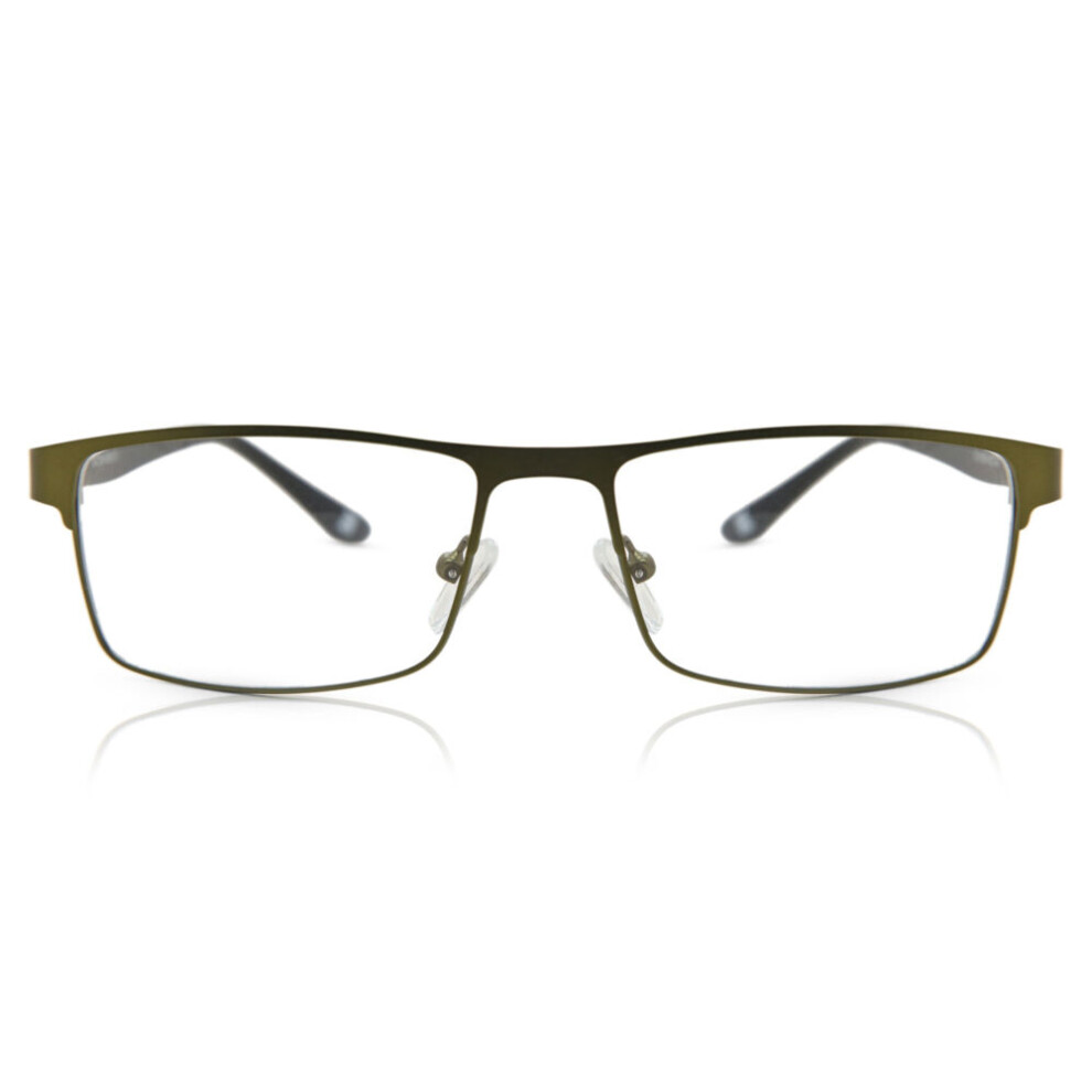 Smartbuy Collection Full Rim Rectangle Green Arrow Asian Fit 611E Men Eyeglasses