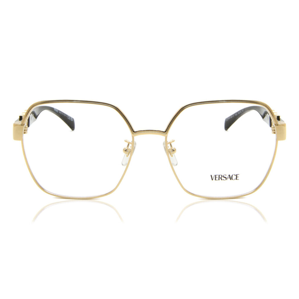 Versace Women's Gold Ve1291d 1002 Woman Optical Frames Steel Squared Normal - Image 3