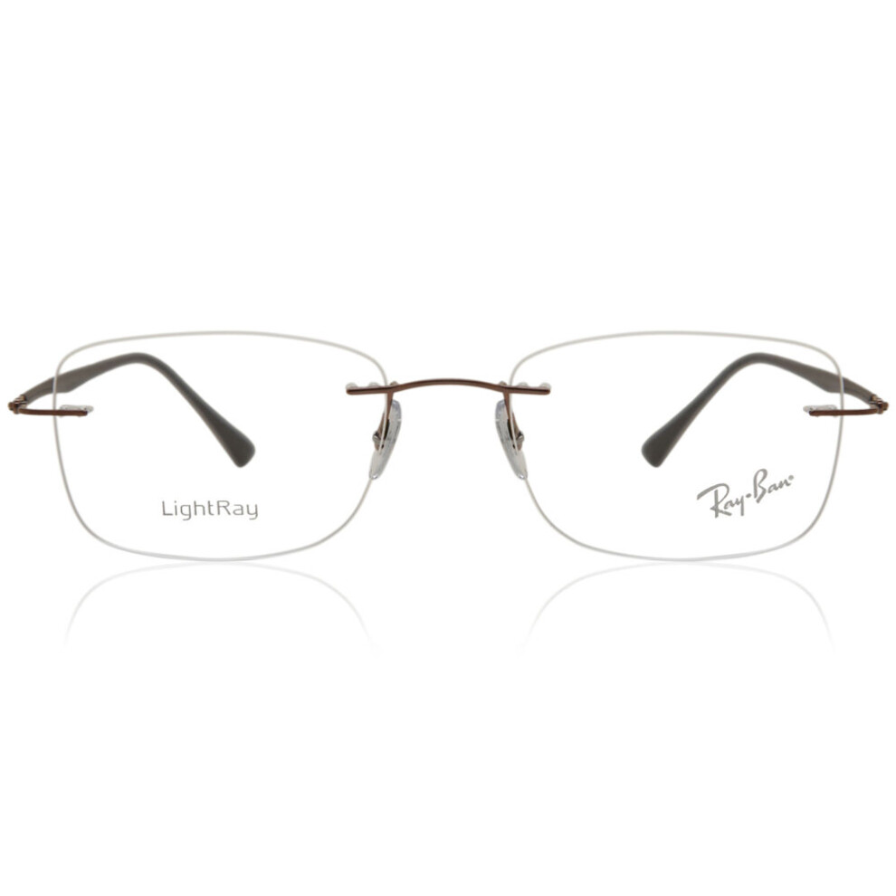 Ray - Ban Unisex Transparent Ray - Ban Rx8725 1131 Optical Frames Titanium Brown Squared Normal - Image 3