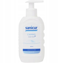 Sanicur Caring Natural Hand Soap With Pump 300Ml — Gentle, Paraben-Free Liquid Hand Wash, Fresh Scent, Peg-Free