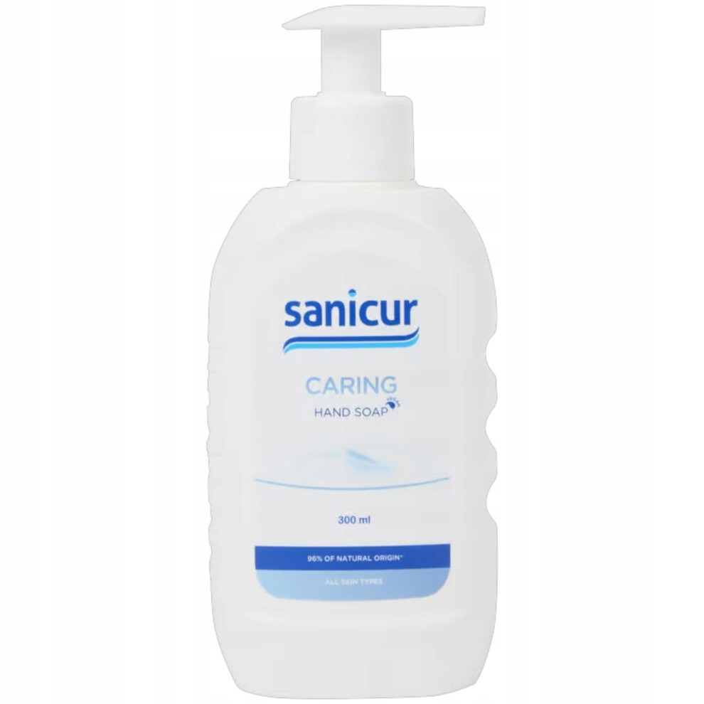 Sanicur Caring Natural Hand Soap With Pump 300Ml â Gentle, Paraben-Free Liquid Hand Wash, Fresh Scent, Peg-Free