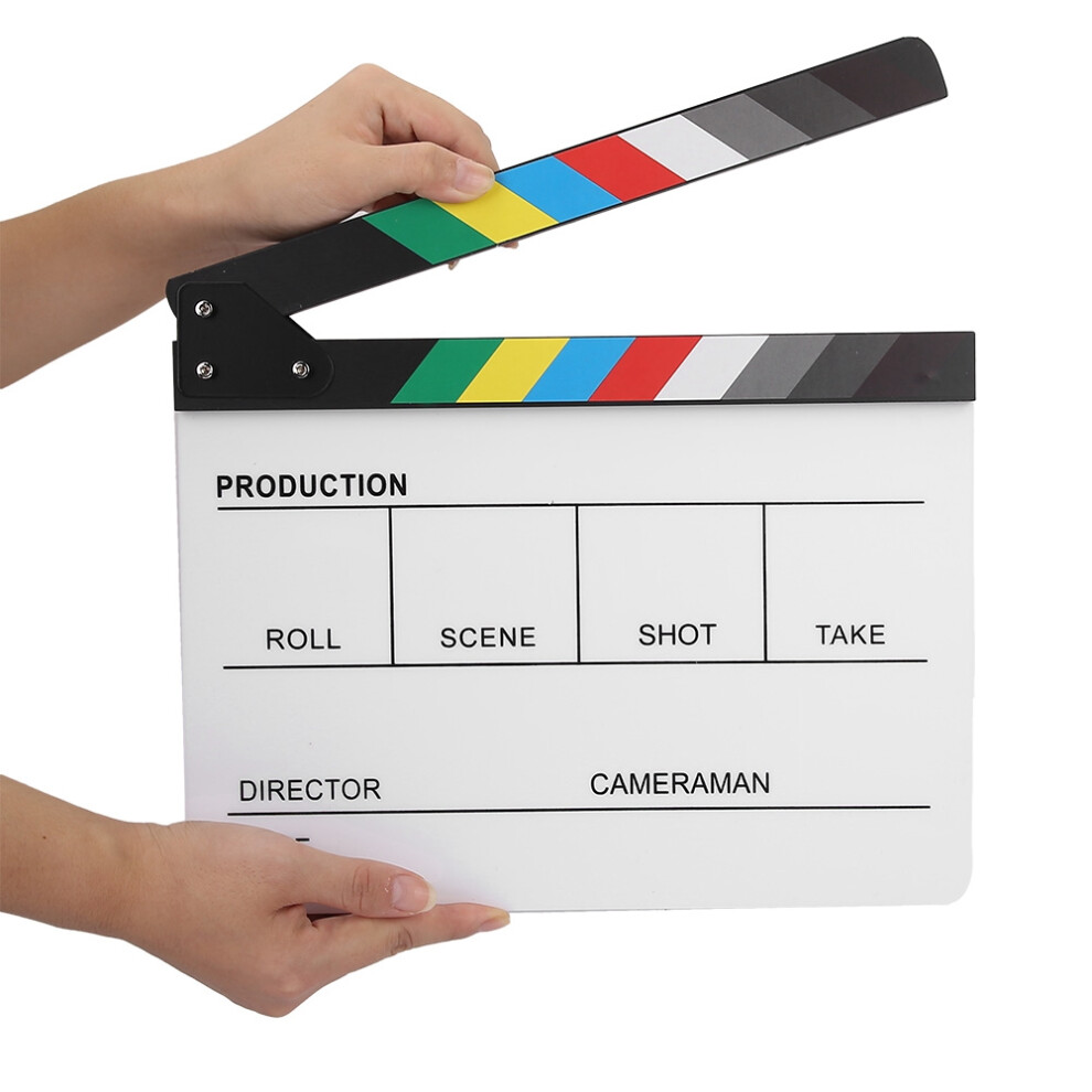 Acrylic Film Clapperboard Prop White 7790334646083