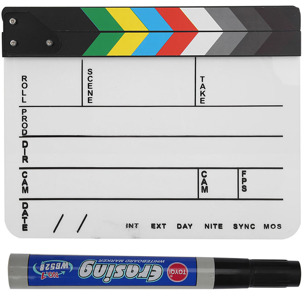 Acrylic Clapperboard Movie Prop With Pen 7790334667729