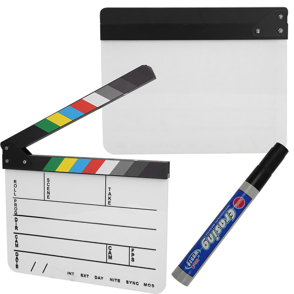 Acrylic Clapperboard Movie Prop With Pen 7790334646090