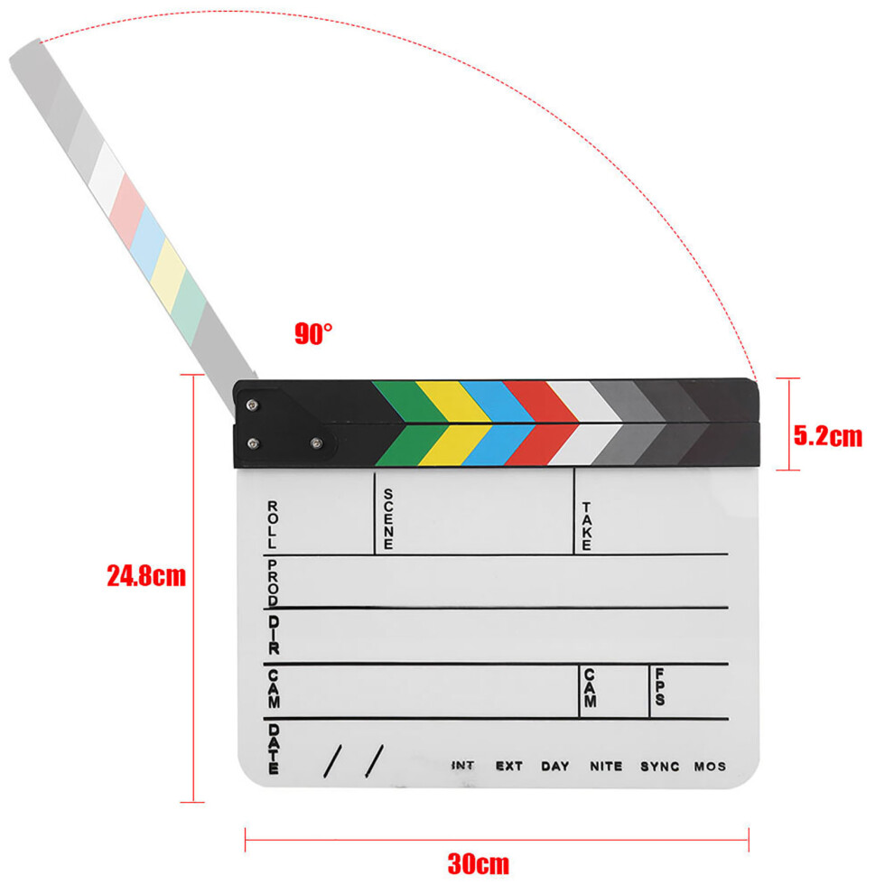 Waterproof Acrylic Director Clapperboard Prop 7790334709054