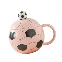 Sport-Fußball-Kaffeetasse, 400 ml, ideal für Büro, Küche,-Rosa