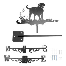 Dog Metal Weather Vane,Weathervane Silhouette,Garden Decorative Wind Direction Indicator for Outdoor Yard Farm