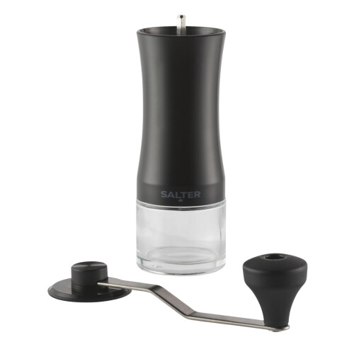 Salter Salter Manual Coffee Grinder Adjustable Ceramic Burr Hand Crank Easy Clean Black