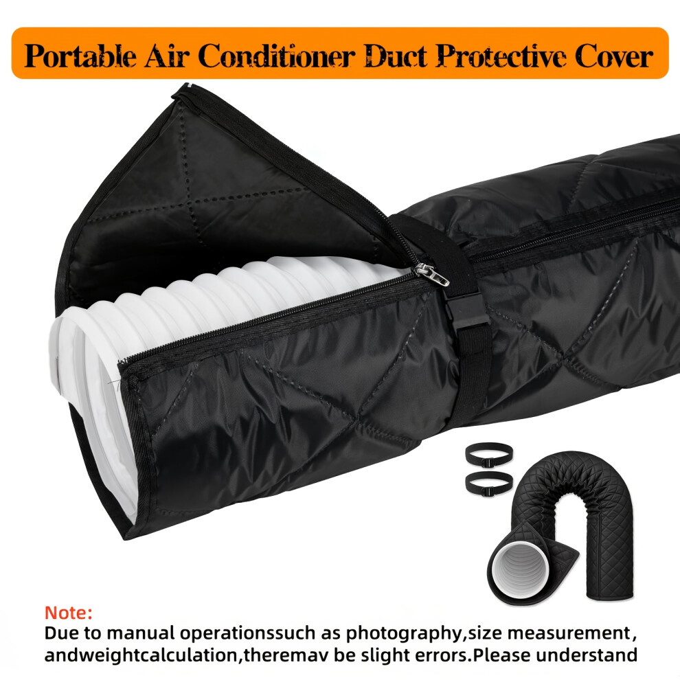 (Black, Fastening) Portable Air Conditioning Duct Protective Cover, Portable Air Conditioning Duct Insulation Sleeve, Suitable For 12.7-15 7052995968905