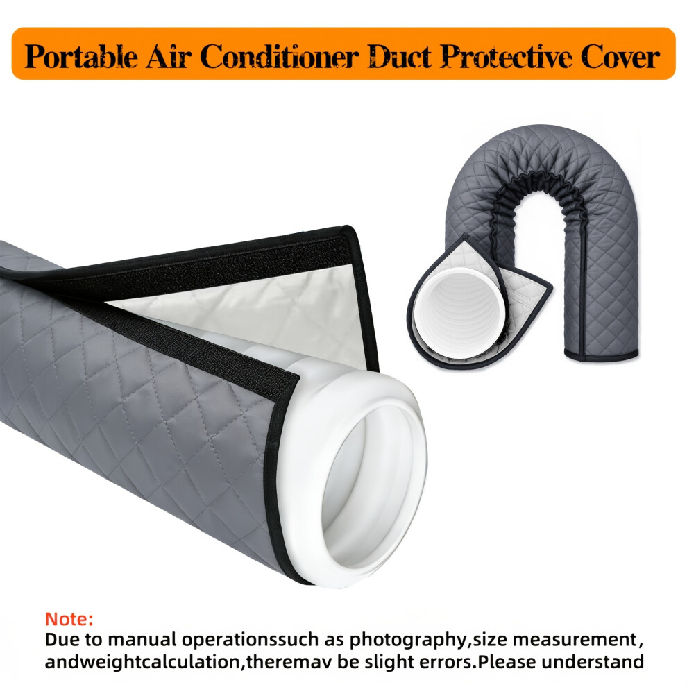 (Gray, Fastening) Portable Air Conditioning Duct Protective Cover, Portable Air Conditioning Duct Insulation Sleeve, Suitable For 12.7-15 7052995968929