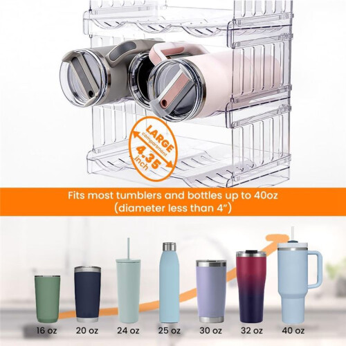 Bottle Rack Stackable-Bottle Holder Fridge Organiser Bottles Storage Bottle Holder for Fridge,Cabinet,Kitchen Organiser 2