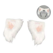 Electric Cats Foxes Ears Hairhoop Headwear Movable-white ears