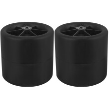 2Pcs Stable Black Rubber Rolling Garden Stool Wheels for Outdoor Use