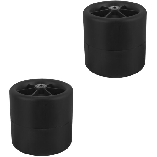 2Pcs Stable Black Rubber Rolling Garden Stool Wheels for Outdoor Use 1