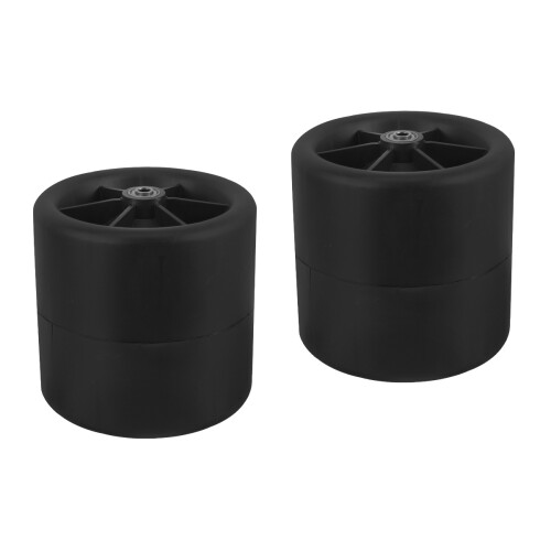2Pcs Stable Black Rubber Rolling Garden Stool Wheels for Outdoor Use 2