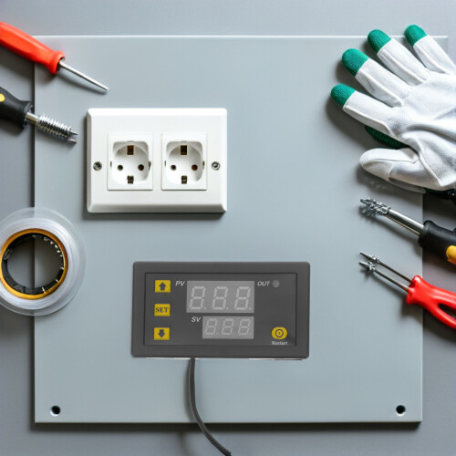 Black Plastic Digital Temperature Controller Module for Home Use 2