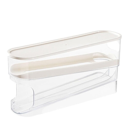 Rolling Egg Dispenser Egg Storage Box Double Layer Egg Roller Organizer Bin with Lid Storage Organizer for Restaurant