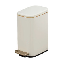 6L Rectangular Trash Can Modern Waste Bin for- MilkPlatinum