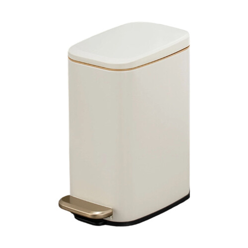 Rutschfester, rechteckiger Mülleimer, 6 l,- MilkPlatinum