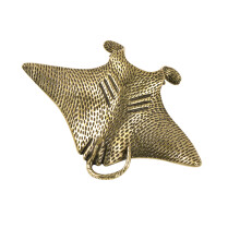 Antique Brasses Manta Ray Figurine Ornament Chinese-1pcs