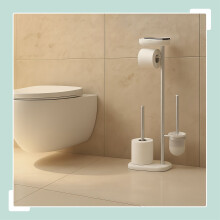 Toiletrolhouder van roestvrij staal met plank
