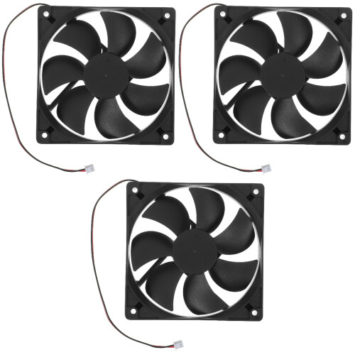 3Stk Computer Gehäuselüfter 12V Brushless Dual Schwarz 1