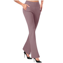 Women's Pants Stretchy Work Pants With Pockets-Lavender L