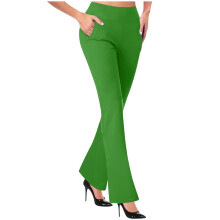 Women's Pants Stretchy Work Pants With Pockets-grass green M