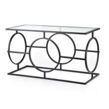 Stolik metalowy ze szklanym blatem Mondex CEDRIC 80x35,5x45 cm 1 szt.