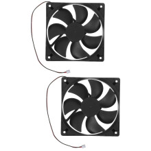 2Pcs Black Plastic 12V Brushless Computer Cooling Fans for Pc