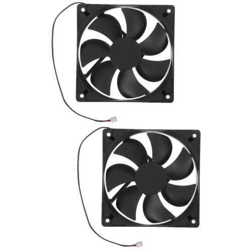 2Pcs Black Plastic 12V Brushless Computer Cooling Fans for Pc