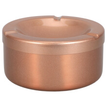 Weatherproof Rose Gold Ashtray with Lid for Outdoor Smoking Area