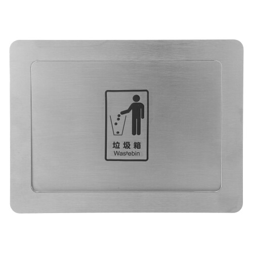 Silver Embedded Waste Lid for Kitchen Cabinet Silent Inward Flap
