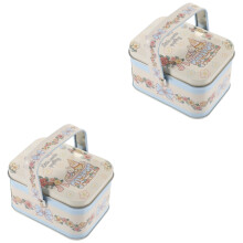 2Pcs Multi Color Tinplate Candy Storage Box Small Portable Gift Box