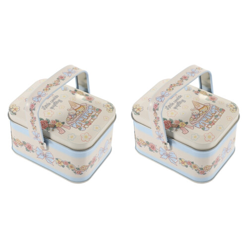 2Pcs Multi Color Tinplate Candy Storage Box Small Portable Gift Box 1