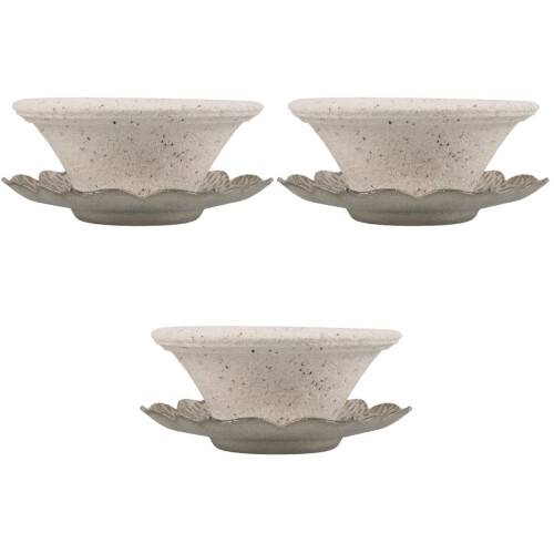 3Sets Reusable Ceramic Tea Infuser White Coffee Filter for Tea Lovers 1