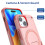 (iPhone 15, Rosa) iPhone Hülle stoßfest mit Ständer und Magnetring 5