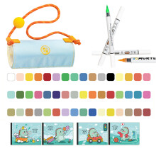 12/18/24 Piece Double Tip Quick Dry Markers Set With-2 3