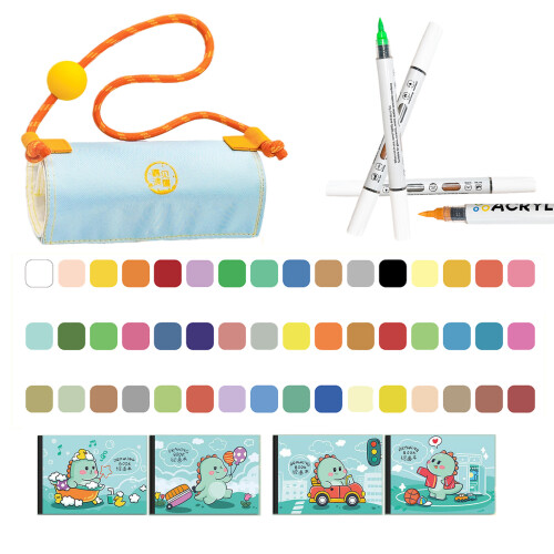 12/18/24 Piece Double Tip Quick Dry Markers Set With-2 3