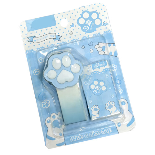 Small Cats Paws Design Office Stapler Plastic & Metal-Blue