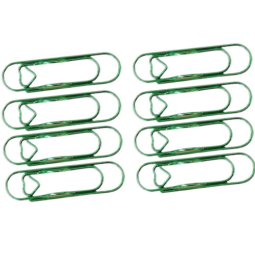 8Pcs Creative Heart Shaped Clip For Arranging Sheets-Green