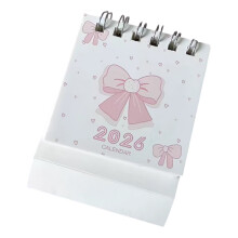 Entzückender kleiner Schreibtischkalender 2026 mit rosa-Punkte