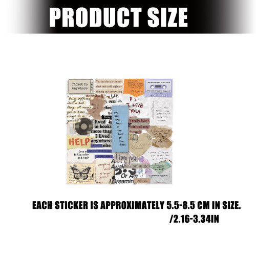 50Sheets Waterproof PET Scrapbooking Sticker for Journaling 2